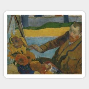 Vincent van Gogh Painting Sunflowers by Paul Gauguin Magnet
